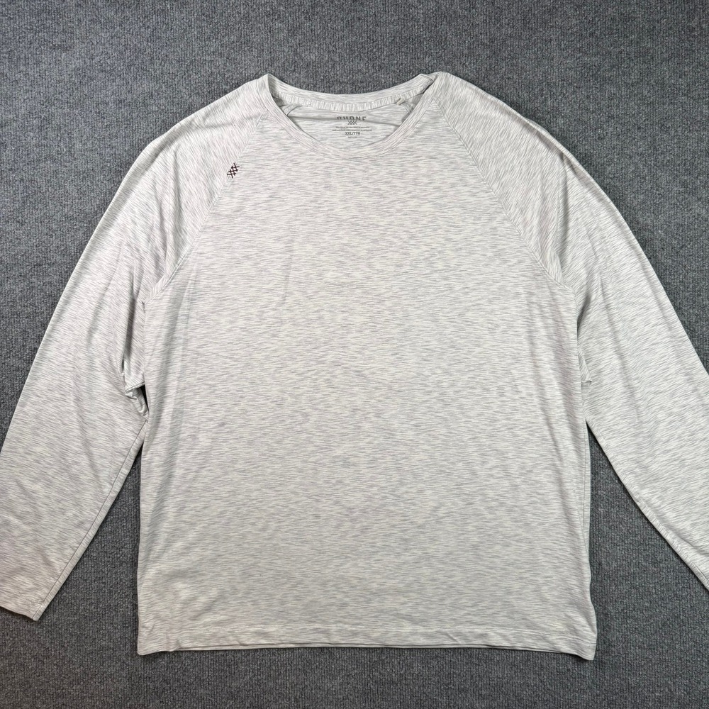 Rhone Reign Long Sleeve Shirt Mens XXL Gray Heather Space Dye Performance Tee